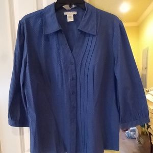 Hannah stretch XL pinstripe blouse